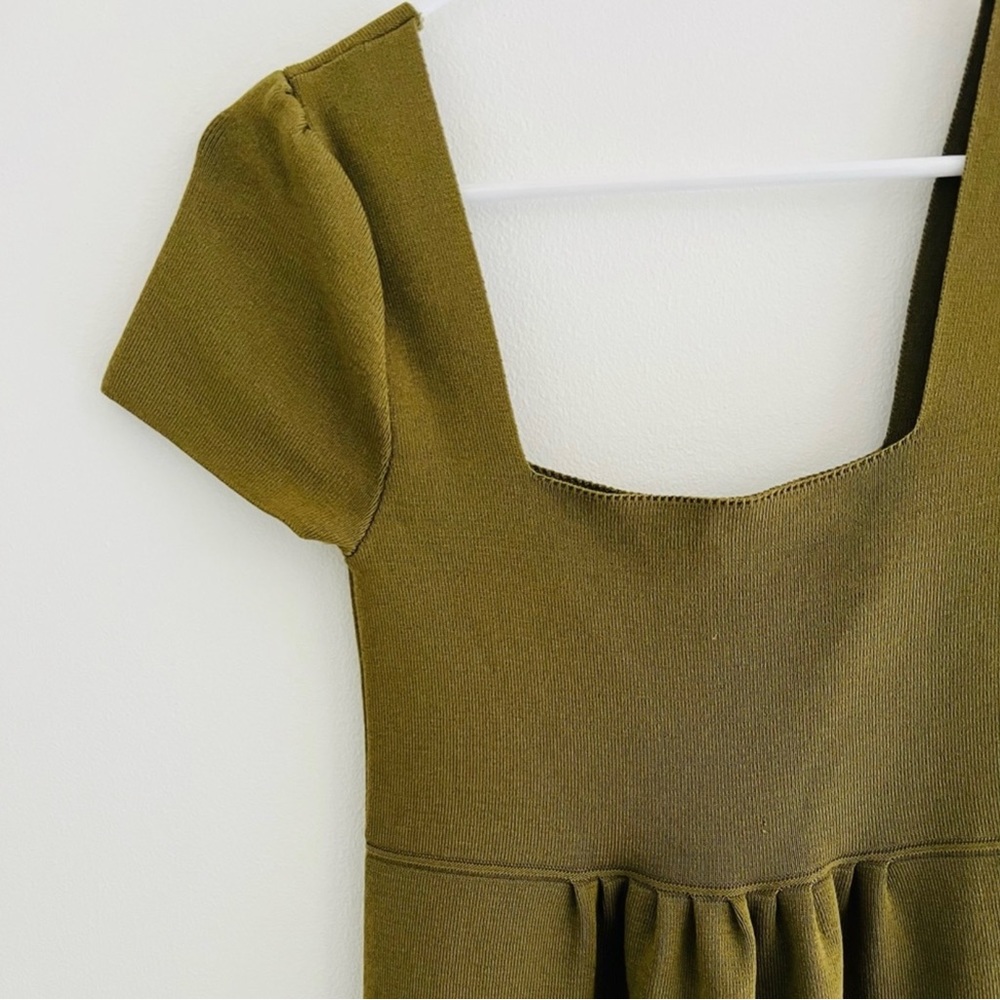 Zara Green Knit Dress. NWOT. Size Large. - Picture 2 of 5